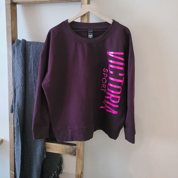 Victoria's Secret Tops - VICTORIA'S Secret Sport Burgundy Crewneck Sweatshirt Size XL
